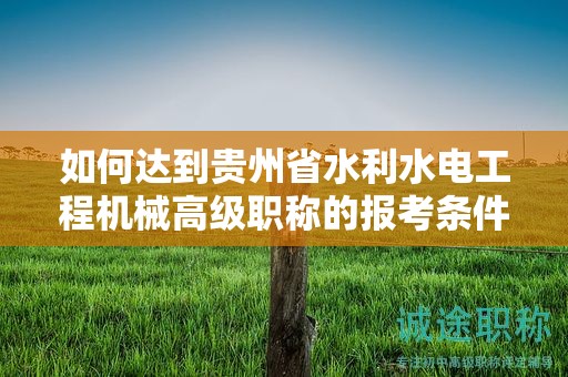 如何达到贵州省水利水电工程机械高级职称的报考条件及要求？