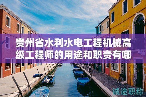 贵州省水利水电工程机械高级工程师的用途和职责有哪些？