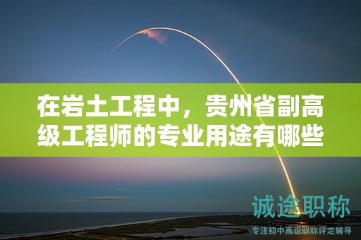 在岩土工程中，贵州省副高级工程师的专业用途有哪些？