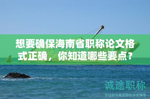 想要确保海南省职称论文格式正确，你知道哪些要点？