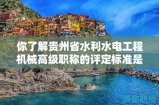 你了解贵州省水利水电工程机械高级职称的评定标准是什么吗？