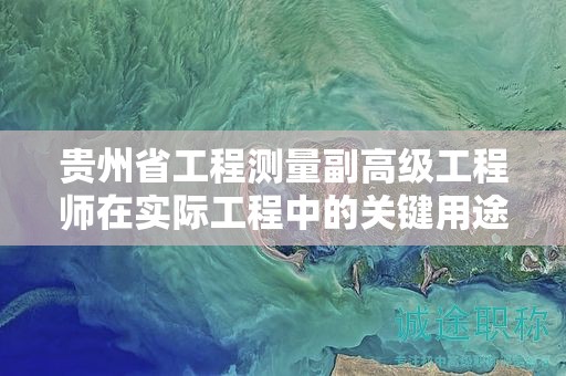 贵州省工程测量副高级工程师在实际工程中的关键用途有哪些？