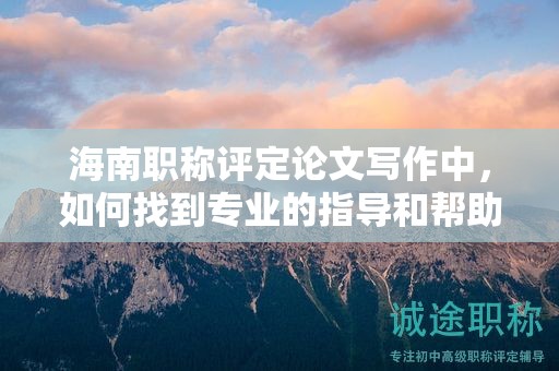 海南职称评定论文写作中，如何找到专业的指导和帮助？