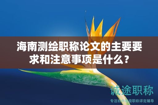 海南测绘职称论文的主要要求和注意事项是什么？