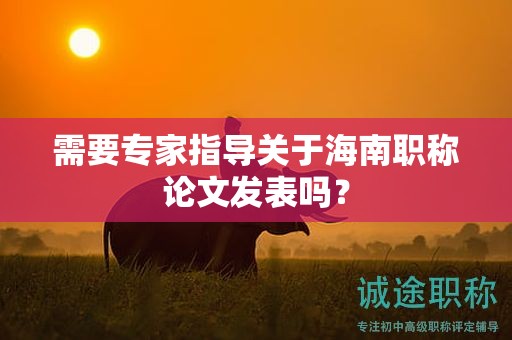 需要专家指导关于海南职称论文发表吗？