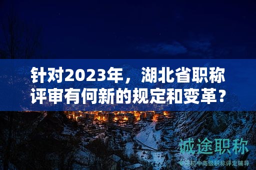 针对2023年，湖北省职称评审有何新的规定和变革？