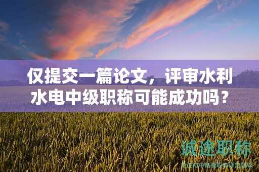 仅提交一篇论文，评审水利水电中级职称可能成功吗？