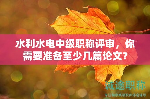 水利水电中级职称评审，你需要准备至少几篇论文？