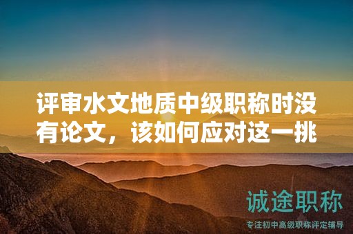 评审水文地质中级职称时没有论文，该如何应对这一挑战？