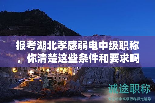 报考湖北孝感弱电中级职称，你清楚这些条件和要求吗？