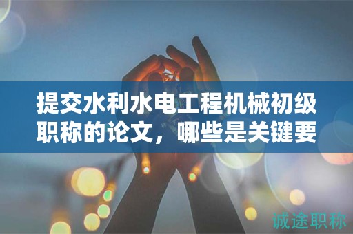 提交水利水电工程机械初级职称的论文，哪些是关键要求？