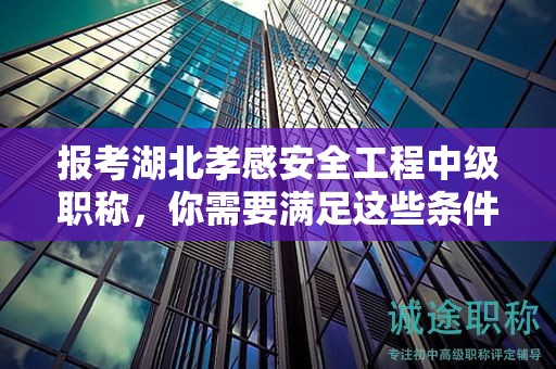 报考湖北孝感安全工程中级职称，你需要满足这些条件和要求
