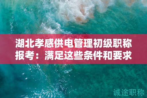 湖北孝感供电管理初级职称报考：满足这些条件和要求了吗？