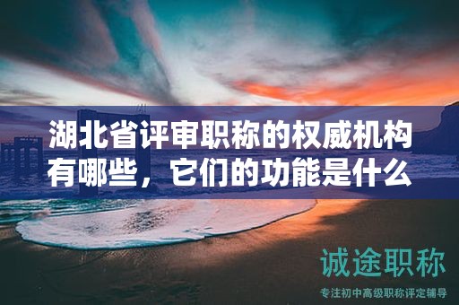 湖北省评审职称的权威机构有哪些，它们的功能是什么？