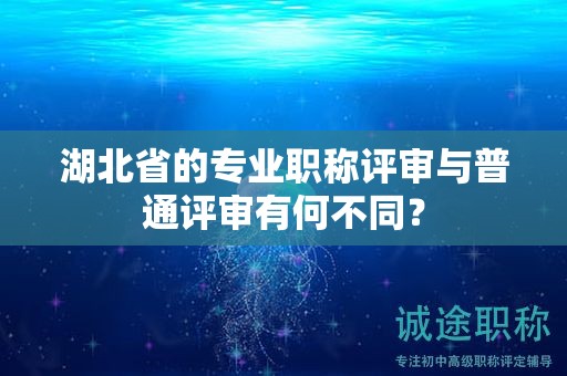 湖北省的专业职称评审与普通评审有何不同？