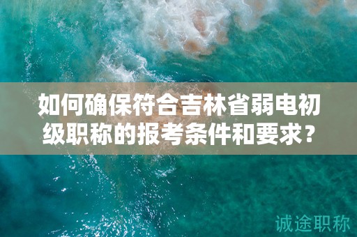 如何确保符合吉林省弱电初级职称的报考条件和要求？