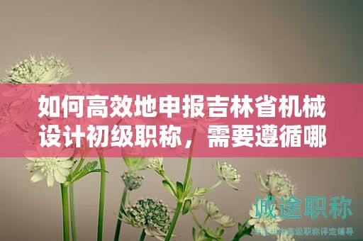 如何高效地申报吉林省机械设计初级职称，需要遵循哪个流程？