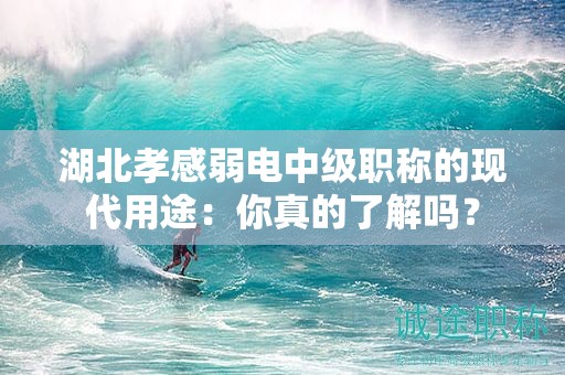 湖北孝感弱电中级职称的现代用途：你真的了解吗？