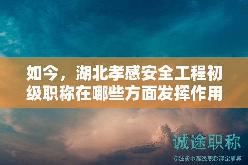 如今，湖北孝感安全工程初级职称在哪些方面发挥作用？