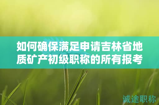 如何确保满足申请吉林省地质矿产初级职称的所有报考条件和要求？