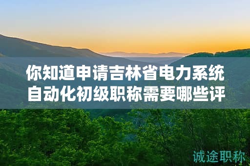 你知道申请吉林省电力系统自动化初级职称需要哪些评审条件和材料吗？