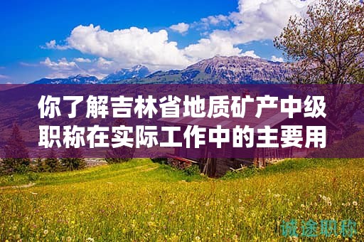 你了解吉林省地质矿产中级职称在实际工作中的主要用途是什么吗？