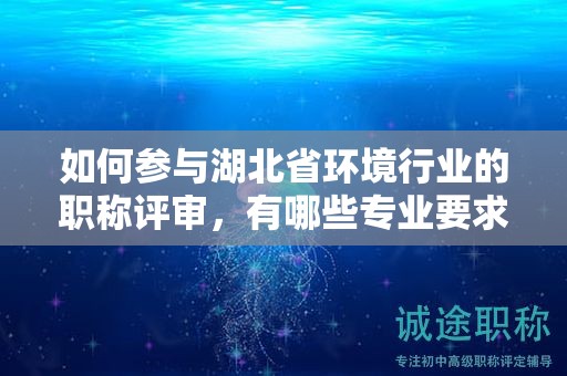 如何参与湖北省环境行业的职称评审，有哪些专业要求？