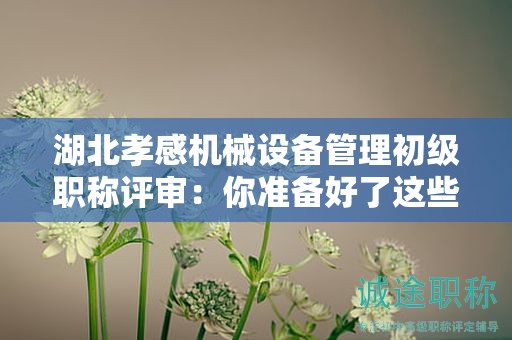 湖北孝感机械设备管理初级职称评审：你准备好了这些材料吗？