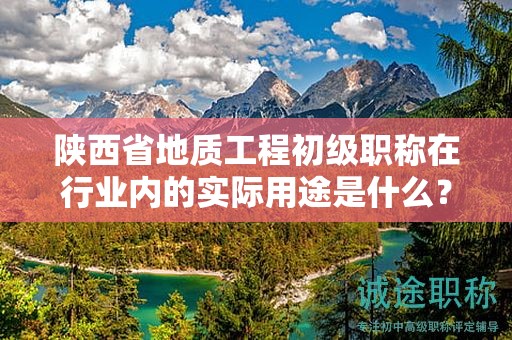 陕西省地质工程初级职称在行业内的实际用途是什么？