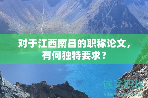 对于江西南昌的职称论文，有何独特要求？