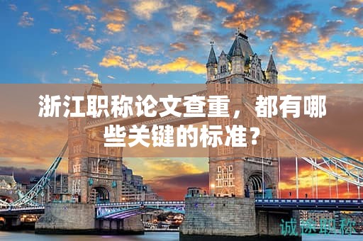 浙江职称论文查重，都有哪些关键的标准？