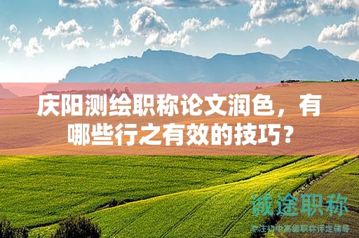 庆阳测绘职称论文润色，有哪些行之有效的技巧？