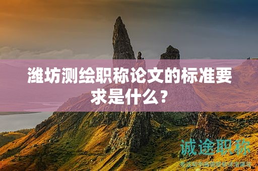 潍坊测绘职称论文的标准要求是什么？