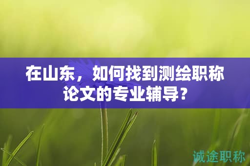 在山东，如何找到测绘职称论文的专业辅导？