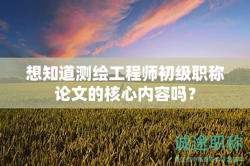 想知道测绘工程师初级职称论文的核心内容吗？