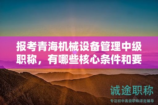 报考青海机械设备管理中级职称，有哪些核心条件和要求？