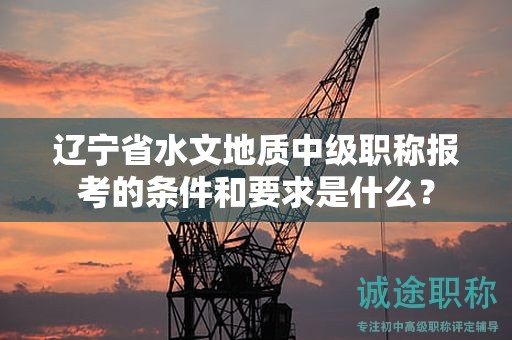辽宁省水文地质中级职称报考的条件和要求是什么？