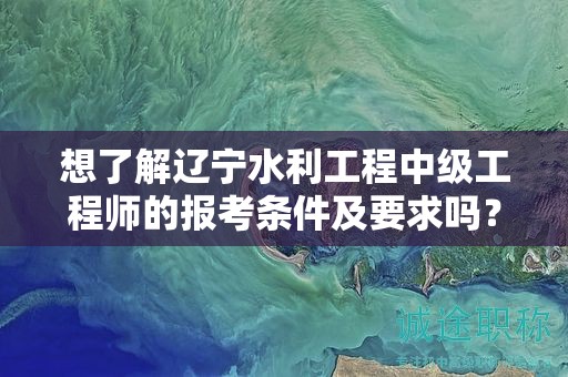 想了解辽宁水利工程中级工程师的报考条件及要求吗？