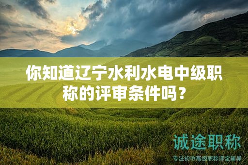你知道辽宁水利水电中级职称的评审条件吗？
