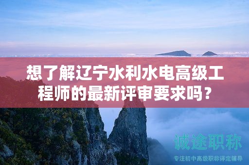 想了解辽宁水利水电高级工程师的最新评审要求吗？