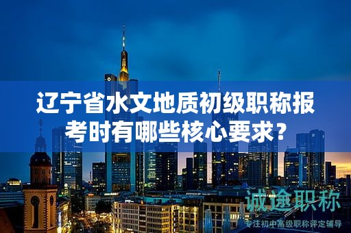 辽宁省水文地质初级职称报考时有哪些核心要求？