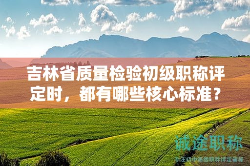 吉林省质量检验初级职称评定时，都有哪些核心标准？