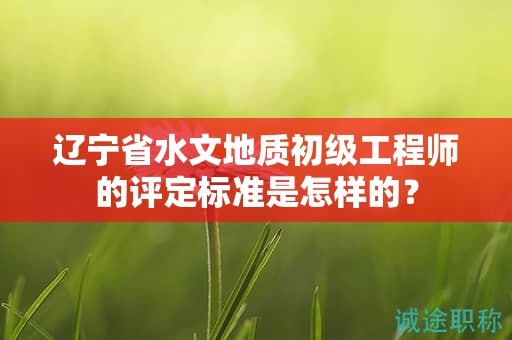 辽宁省水文地质初级工程师的评定标准是怎样的？