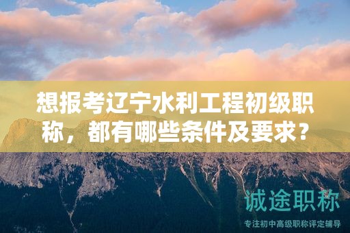 想报考辽宁水利工程初级职称，都有哪些条件及要求？