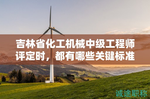 吉林省化工机械中级工程师评定时，都有哪些关键标准？