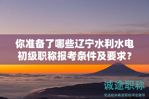 你准备了哪些辽宁水利水电初级职称报考条件及要求？