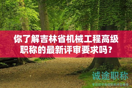 你了解吉林省机械工程高级职称的最新评审要求吗？