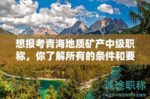 想报考青海地质矿产中级职称，你了解所有的条件和要求吗？