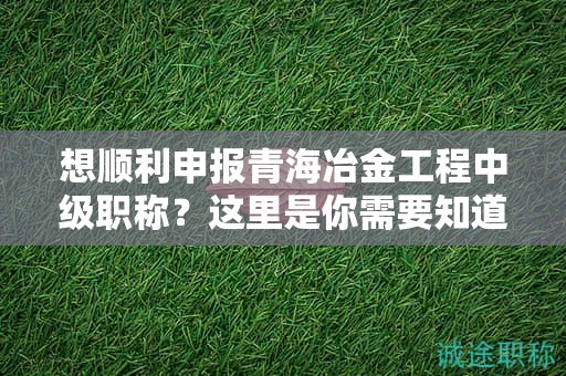 想顺利申报青海冶金工程中级职称？这里是你需要知道的流程