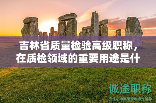 吉林省质量检验高级职称，在质检领域的重要用途是什么？